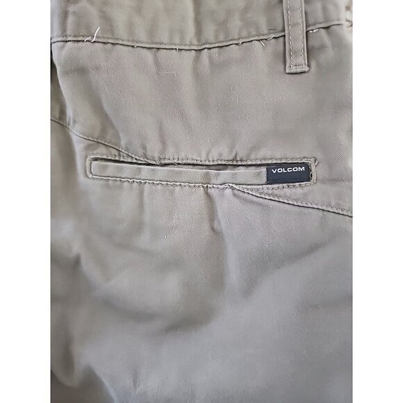 Volcom Mens 30 Shorts Flat Front Khaki Chino 10" Inseam, 30 - Picture 6 of 7